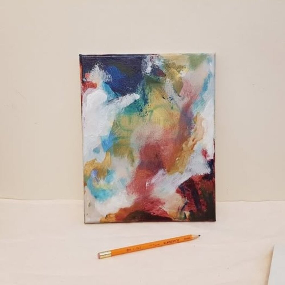 Original intuitive abstract acrylic painting on canvas Size: 8 x 10 inches